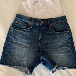 Madewell high waisted shorts.